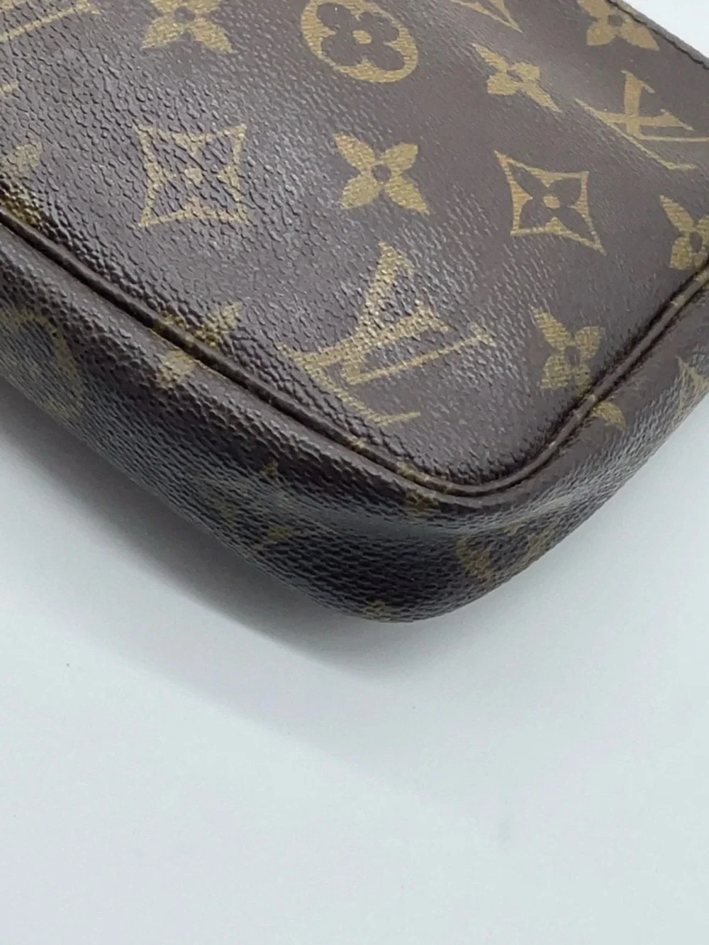 Auth Louis Vuitton Monogram Pochette Accessory Pouch Handbag